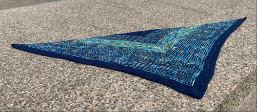 Blue mosaic shawl